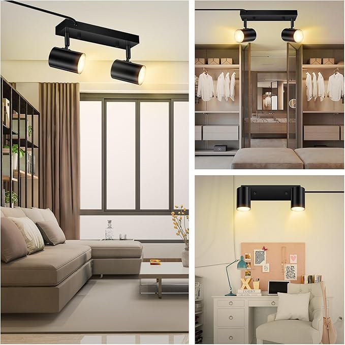 2 Light Track Lighting Kit, Industrial LED Wall Light - Image 2