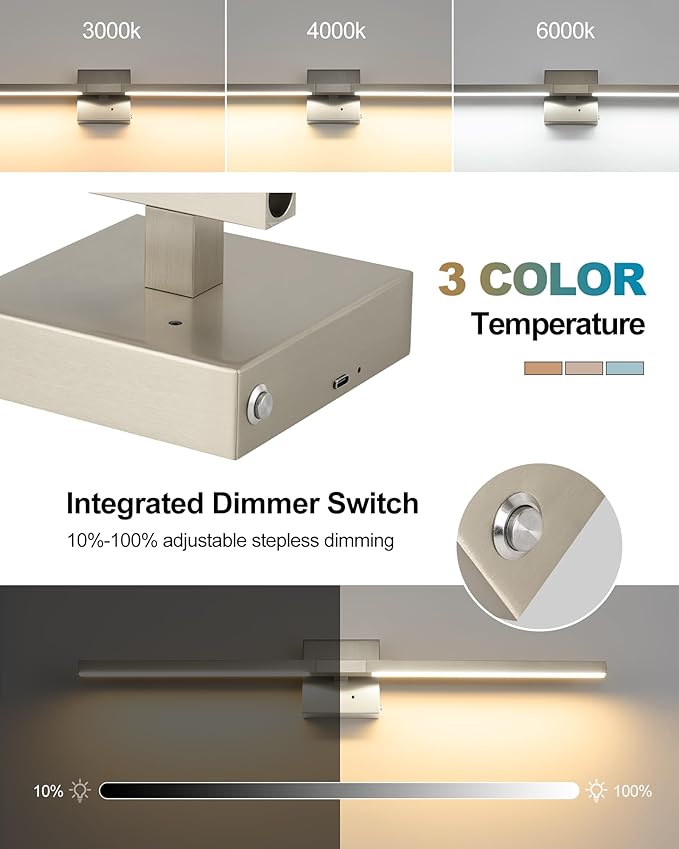 32 Inch Rechargeable Battery Operated Wall Sconce Set of Two, Cordless - Image 3