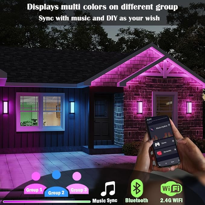 Color Changing Outdoor Wall Lights, Ambiance Exterior Wall Lights Up Down - Image 7