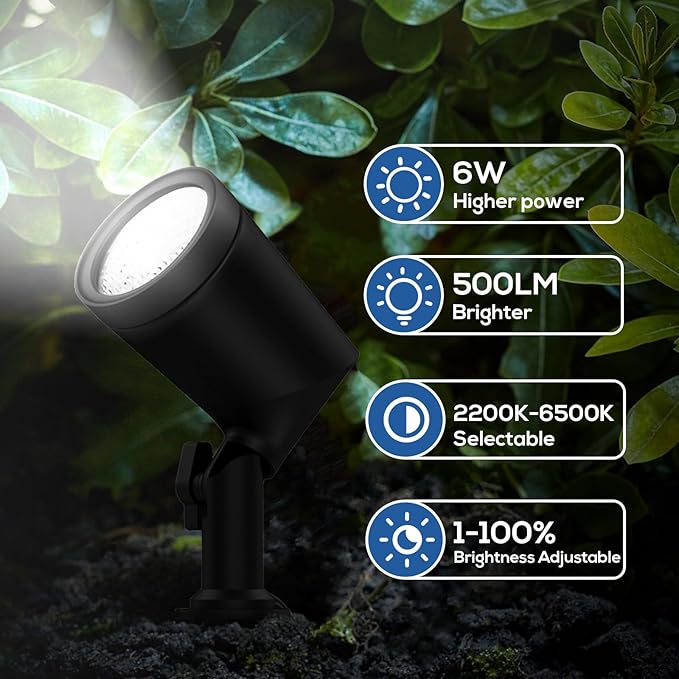 ZYAN Low Voltage Die-Cast Aluminum Landscape Spotlights, 6W 600LM 2700K Warm - Image 6