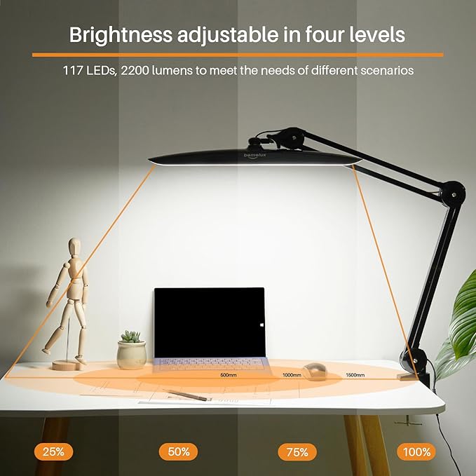 LED Desk Lamp with Clamp, Dimming Task Lamp - Image 2