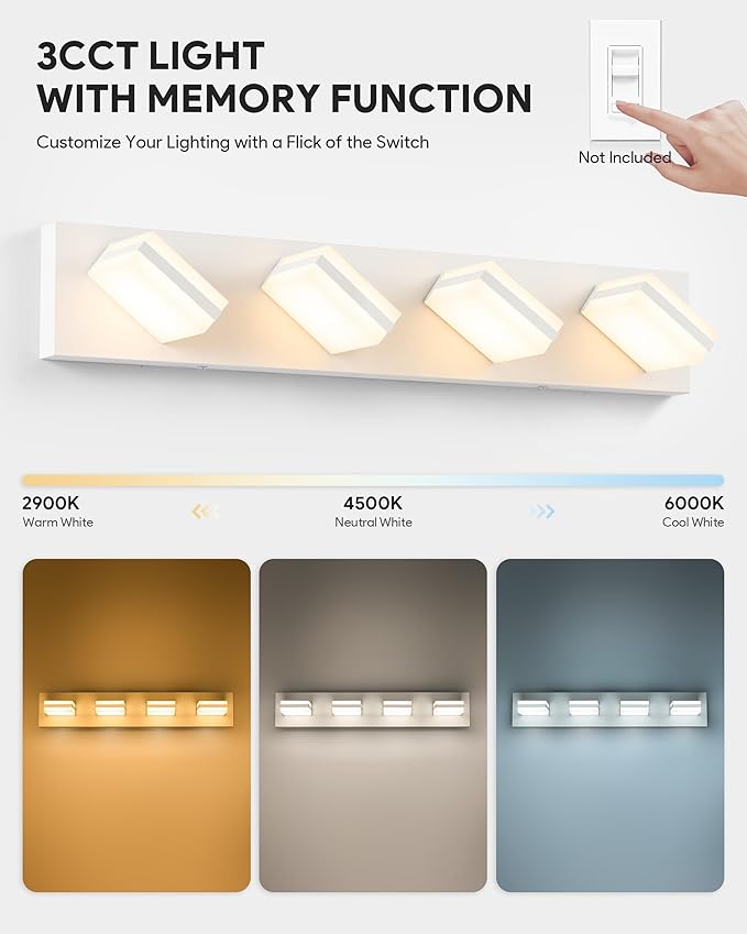 VONLUCE Bathroom Vanity Light Fixture, 4-Light Modern LED Vanity Light - Image 2