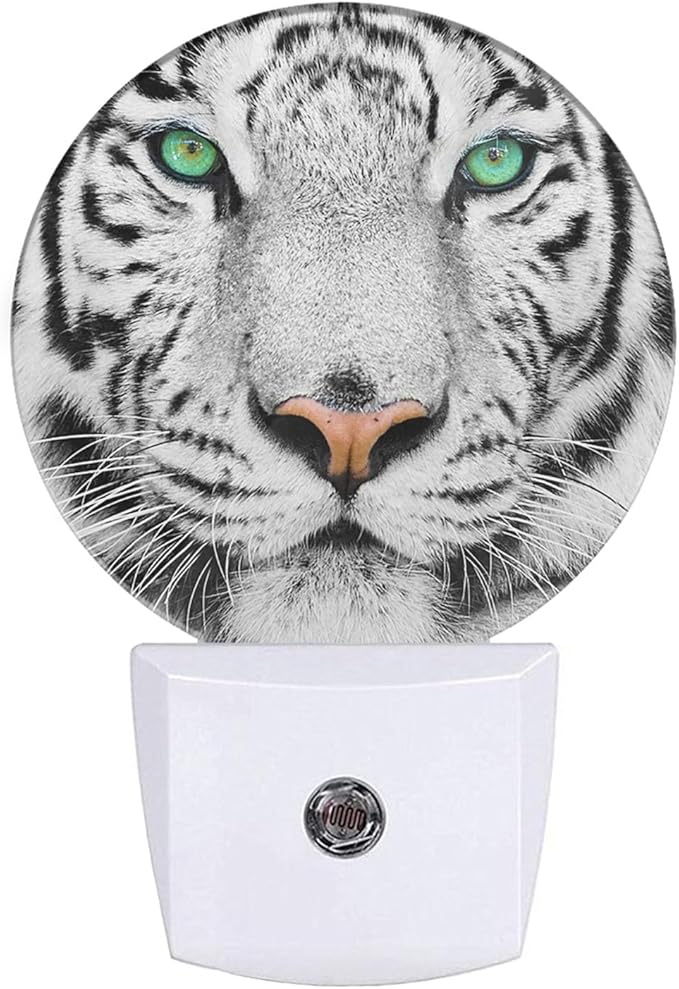 EKOBLA Cool Tiger LED Night Light White Tiger Animal Wildlife Dusk to Dawn by EKOBLA