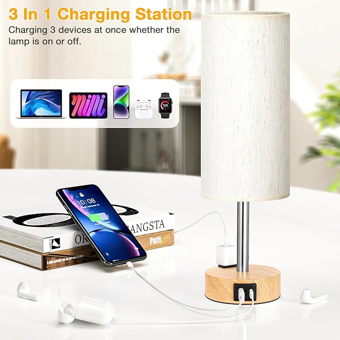 Touch Bedside Table Lamps Set - Image 3
