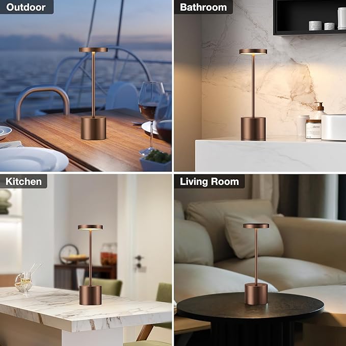 Kakanuo Brown Cordless Lamp Set, Rechargeable Lamp, 3 Color Temperature - Image 7