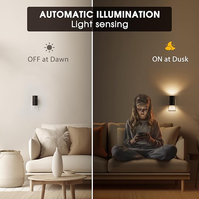 Briignite Night Lights Plug into Wall, Modern LED Night Light Plug in, Dusk to - Image 2