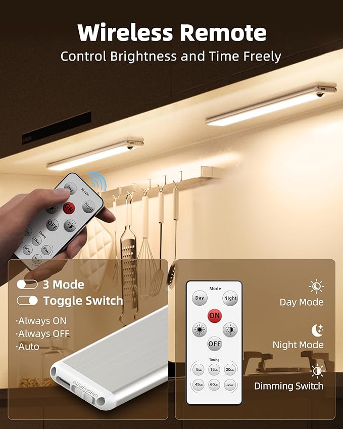 EZVALO Under Cabinet Lights, 14.5i'' Motion Sensor Light Indoor Dimmable - Image 6