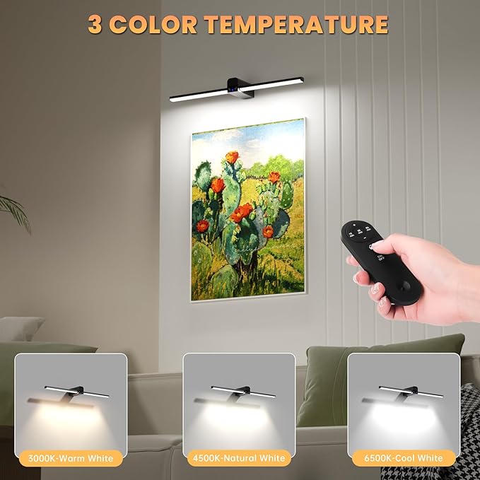 Lightbiz Picture Light for Wall 20inch, 10000mAh Rechargeable Battery Operated - Image 7