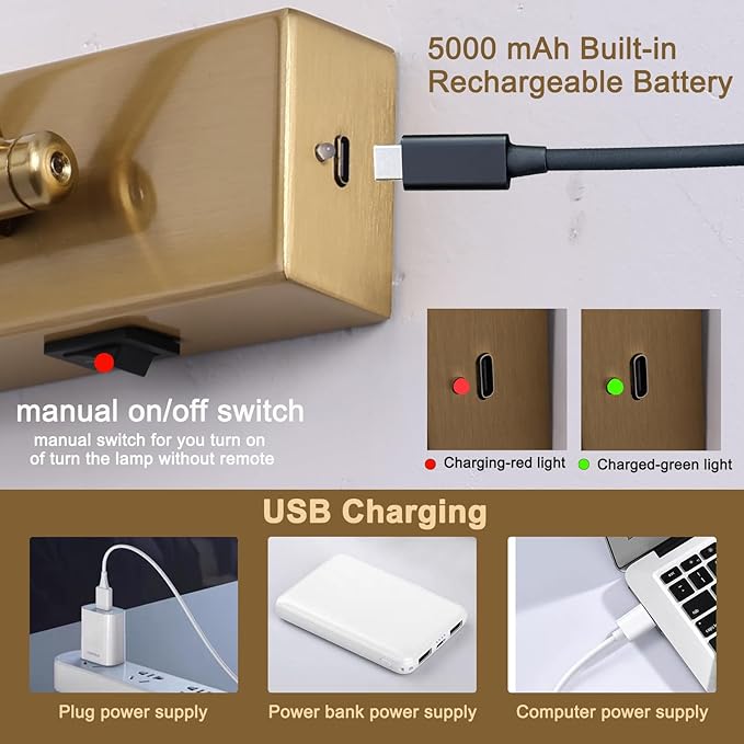Battery Picture Lights for Wall, Rechargeable Gallery Light Wireless Art - Image 6