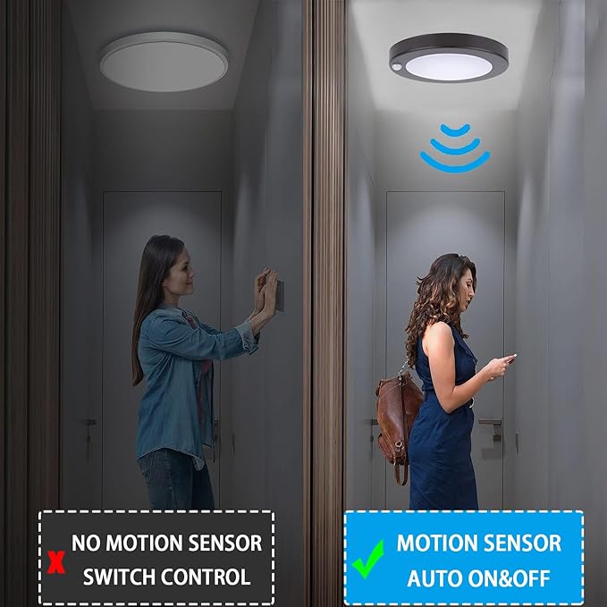 YoonLIT Flush Mount PIR Motion Sensor LED Ceiling Light, 6.2 Inch 10.5W 700 - Image 5
