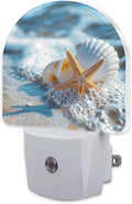 Starfish Seashell on Beach Night Light Plug into Wall, Summmer Ocean Beach Dusk by sndheke