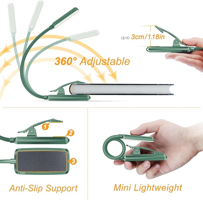 Gritin 9 LED Rechargeable Book Light - Image 5