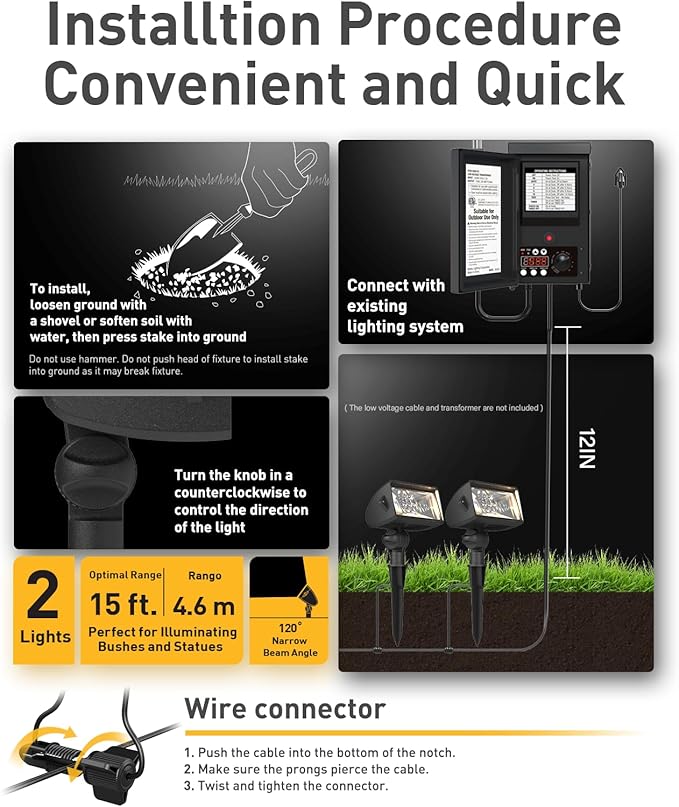GOLDEN STAR LED Low Voltage Landscape Lights LED Wall Wash Lights 18 Watt - Image 6