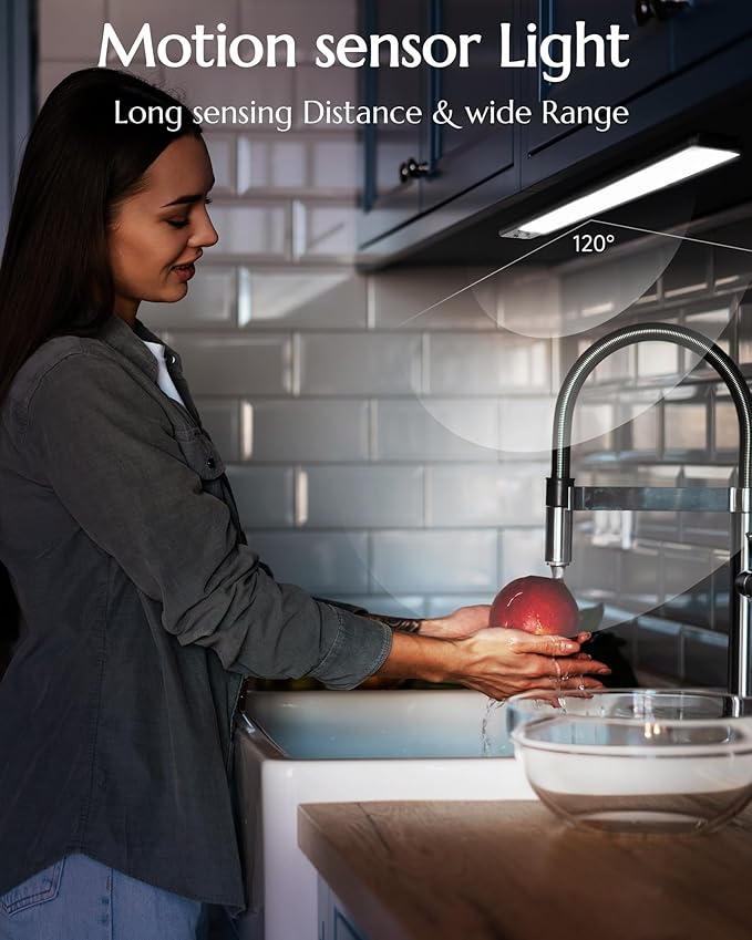 Under Cabinet Lighting Wireless, 3200mAh Rechargeable Under Counter Lights - Image 2