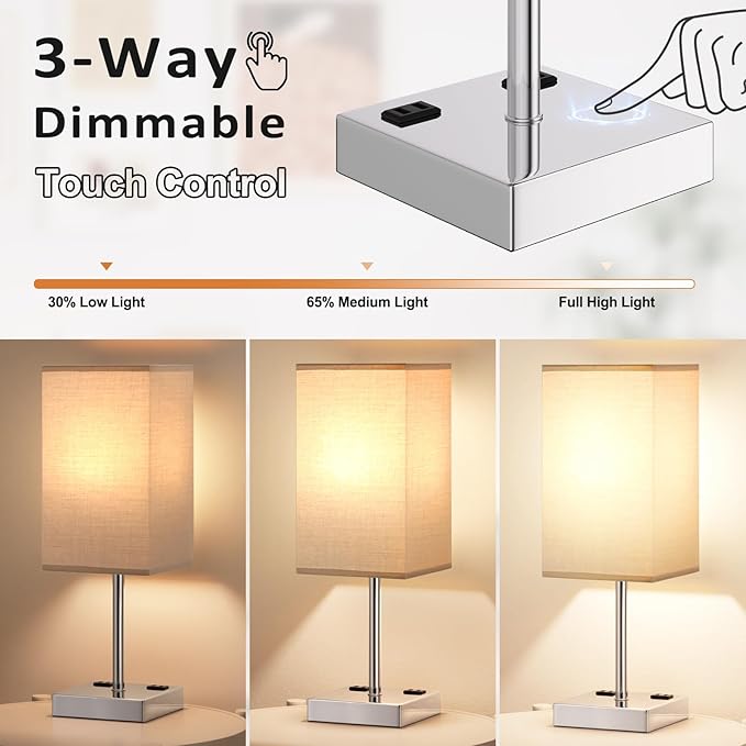 Touch Bedside Table Lamp For Nightstand - Image 5