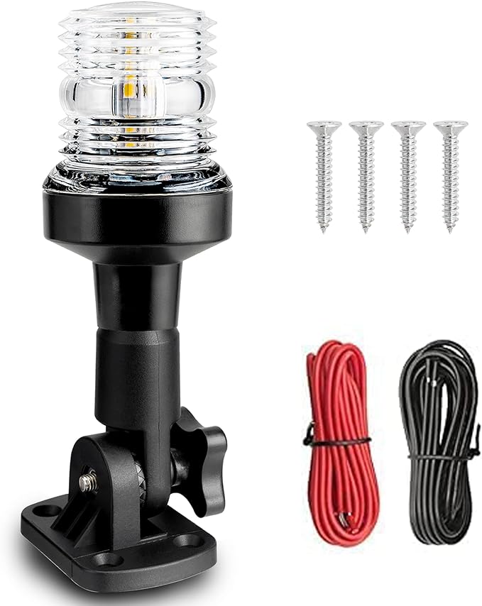 Young Marine Boat Anchor Light 3-Nautical Mile White LED Fold Down Stern Light by YoungMarine