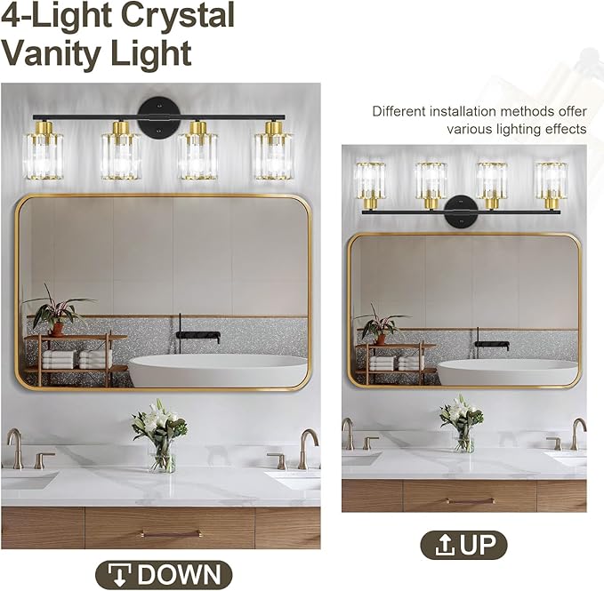 Crystal Bathroom Light Fixtures, Bathroom Lighting Fixtures Over Mirror - Image 6