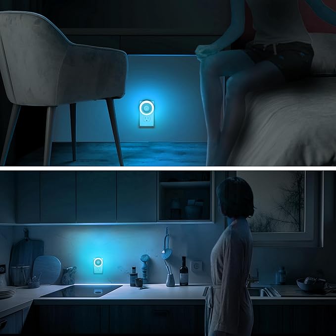 Briignite Motion Sensor Night Light Azure Blue, 2 Pack Night Lights Plug into - Image 6