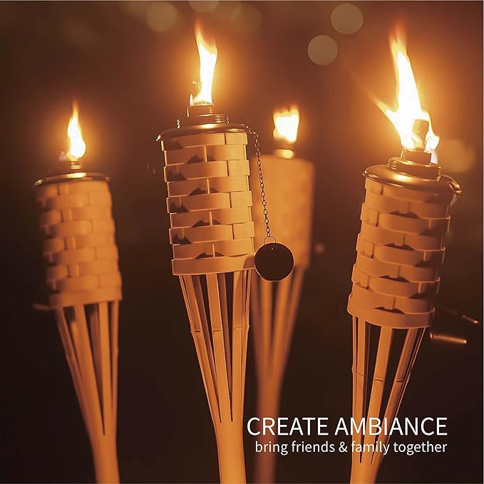 ONETHATCH Citronella Torches; Bamboo Torch, Summer Parties, and Garden Decor; - Image 6