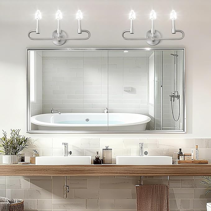 Bathroom Vanity Light, 3 Light Brushed Nickel Vanity Lights - Image 6
