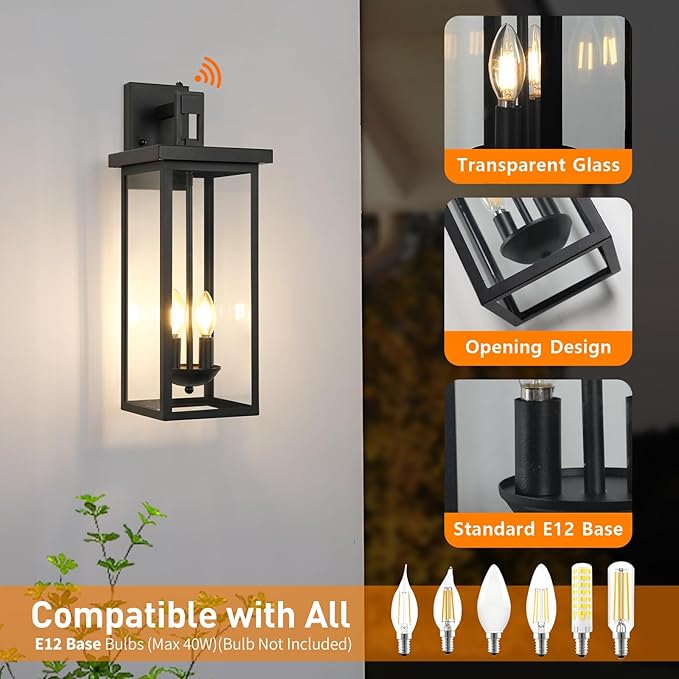 tewei 22 Inch Large Outdoor Wall Lights, Dusk to Dawn Outdoor Lighting Fixtures - Image 6