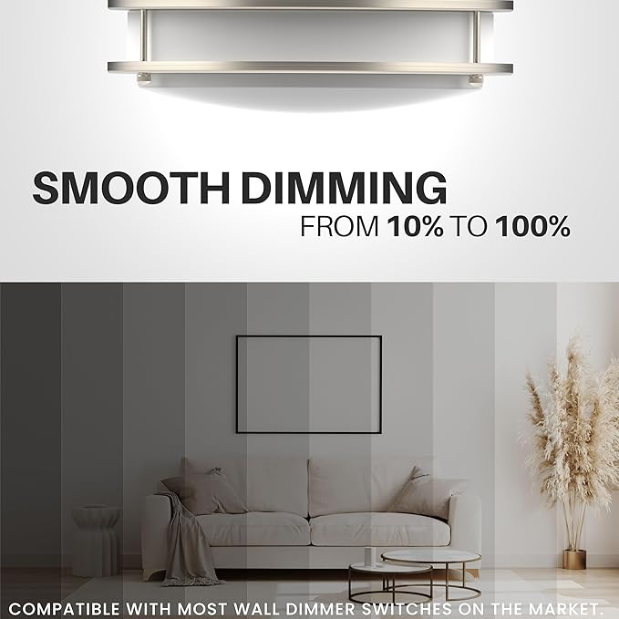 DYMOND LED Ceiling Light Fixture Flush Mount 4000K Natural Daylight Dimmable - Image 4