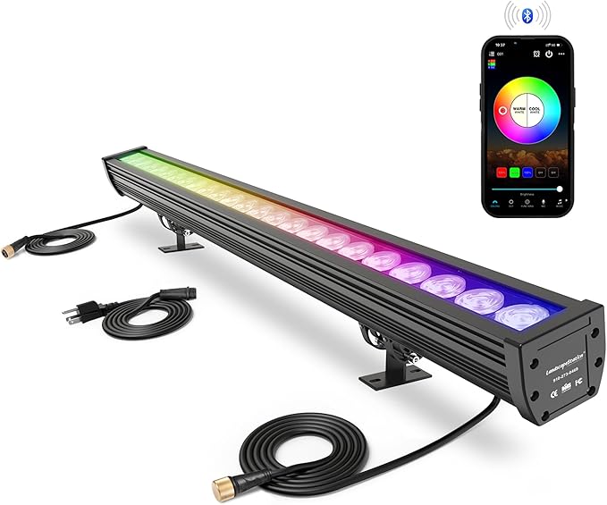 Smart Linkable LED Wall Washer Light, 168W RGB+CW Color Changing Smart Bar by Landscapestation