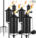 6-Pack Garden Metal Torches, 16 oz Heavy-Duty Outdoor Torch Lights by ZSPENG