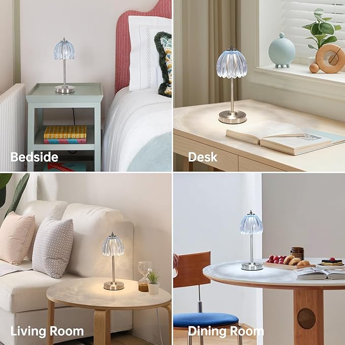Tulip Table Lamp with 5200mAh Battery & Touch Control, Cordless Small Table - Image 4