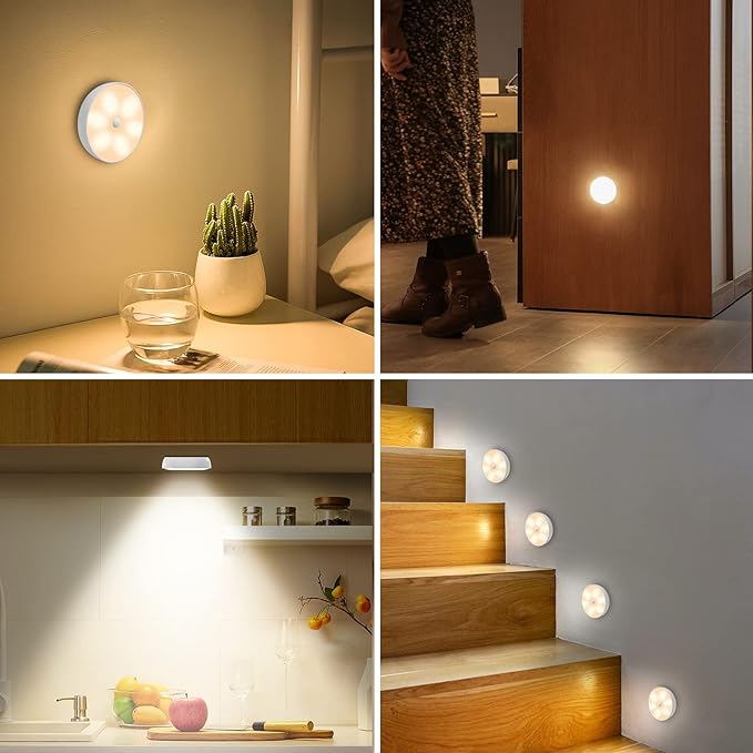 Warm Color LED Closet Lights Motion Sensor Step Light, USB Rechargeable Battery - Image 7