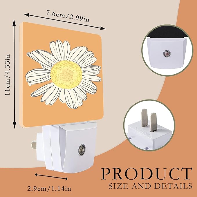 Daisy Night Lights Plug into Wall, Chamomile Night Light - Image 2