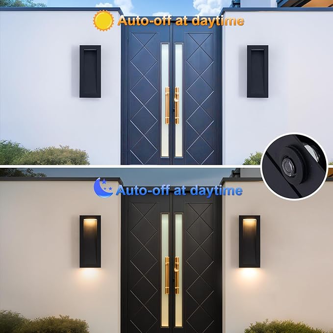 Modern Outdoor Wall Light with LED, Exterior Lighting Fixtures 2700K Integrated - Image 2