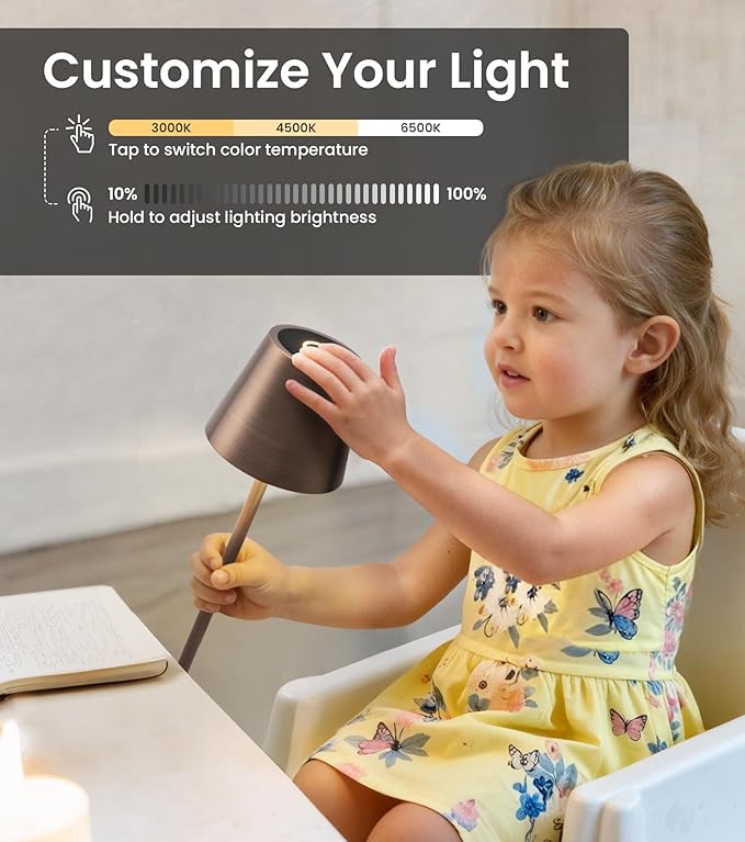 3 Pack Cordless Table Lamp, Portable Battery Operated Lamp - Image 3