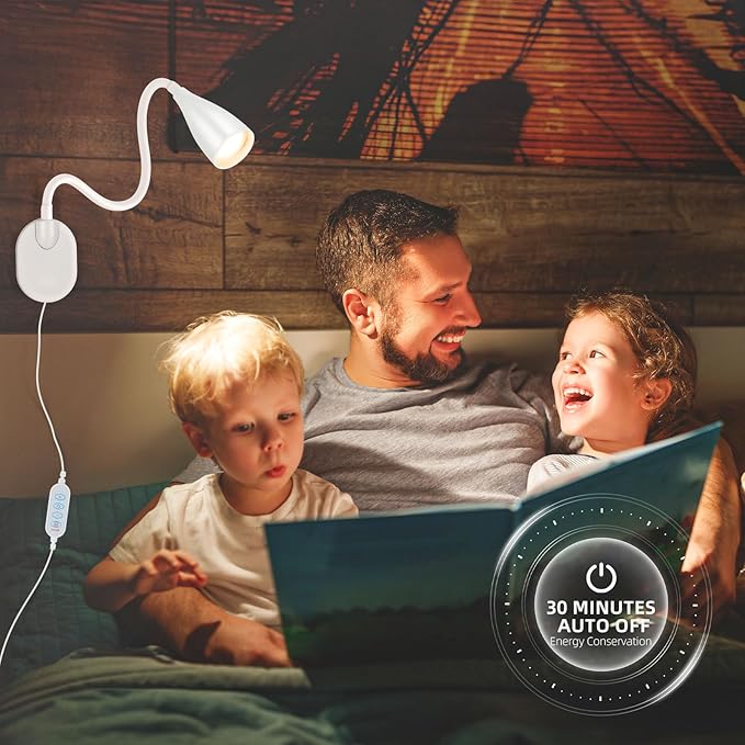 2 Pack LED Wall Mounted Bedside Reading Light, 3 Color Modes, 10 Brightness - Image 5