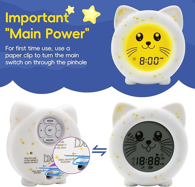 B&H Sleep Trainer Clock for Toddler, Cute Kids Ok to Wake Alarm Clock, Drop - Image 8