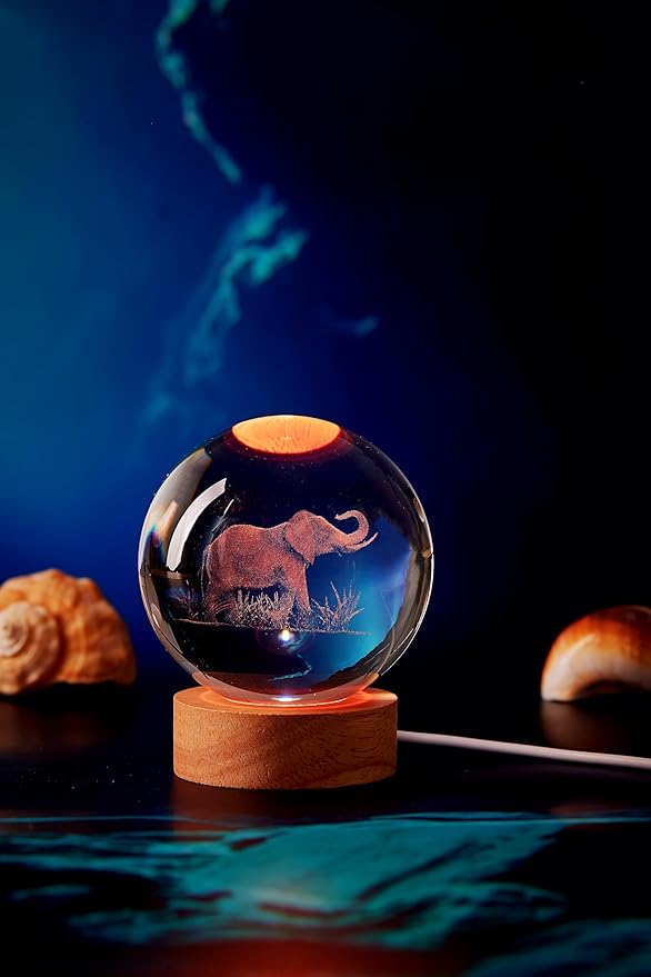 Large Elephant Crystal Ball Night Light - Image 8