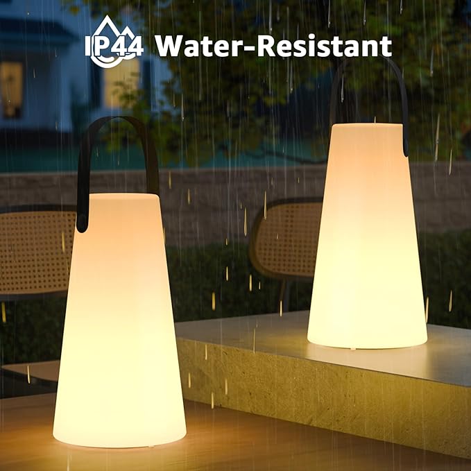 2 Pack Outdoor Lanterns, GGII Rechargeable Cordless Outdoor Table Lamp - Image 4
