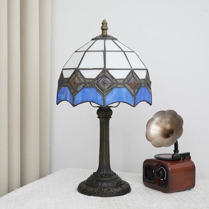 Blue and White Lamp Small Tiffany Lamps Bedside - Image 5