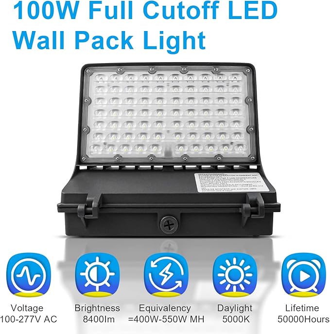 OSTEK 120W/100W/80W/60W Power Selectable LED Wall Pack Light - Image 2