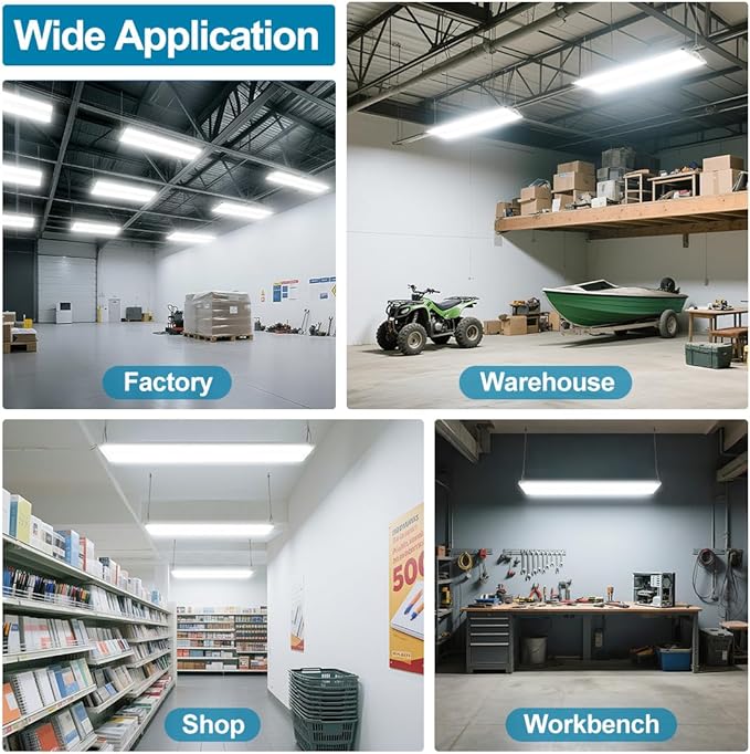 High Bay LED Shop Light 4FT 300W/240W/200W, 4000K/5000K Selectable 120-277V - Image 8