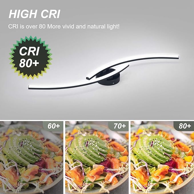 Modern LED Ceiling Light 22W Black Linear Ceiling Lights Fixture 6000K Aluminum - Image 5