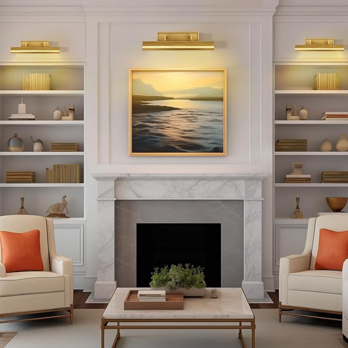 Picture Light for Wall 18" Brass Picture Lights Hardwired 3-Light Gold Picture - Image 5