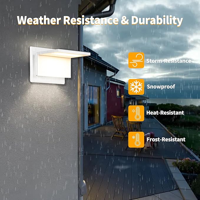 Wall Light Outdoor LED Wall Mount Lamp White Modern Wall Sconce Lighting - Image 6