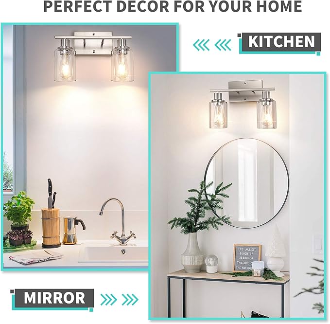 ShineTech 2-Light Bathroom Light Fixtures, Modern Vanity Lights - Image 5