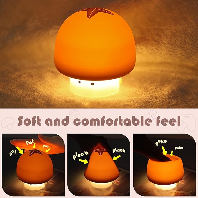 YISUN Mushroom Night Light, Cute Silicone Nightlight - Image 5