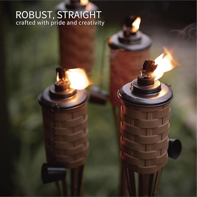 ONETHATCH Citronella Torches; Bamboo Torch, Summer Parties, and Garden Decor; - Image 4