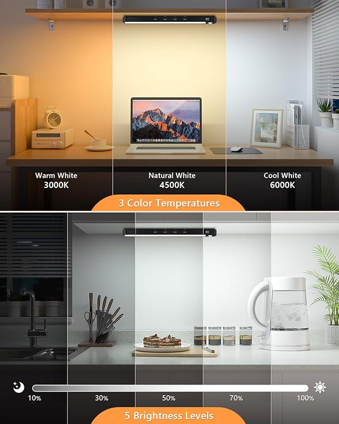 WILLED Under Cabinet & Closet Lights, Motion Sensor, Rechargeable, 3 Color Temps - Image 4