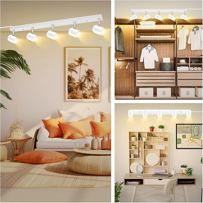 5 Light Track Lighting Kit, Industrial LED Wall Light - Image 2