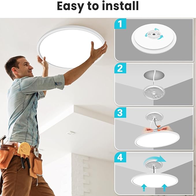 libtit Large LED Ceiling Light 16.5Inch, 4200LM 36W Bright Flush Mount Lights - Image 6