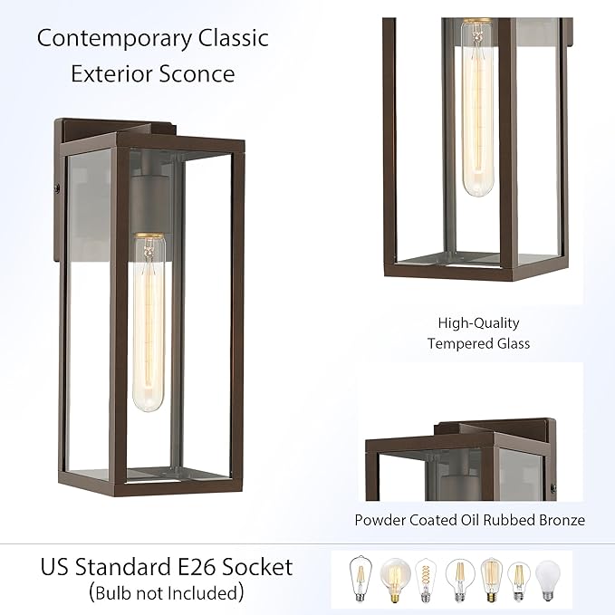 Bestshared Outdoor Wall Lantern, Anti-Rust Outdoor Wall Sconce Light Fixtures - Image 3
